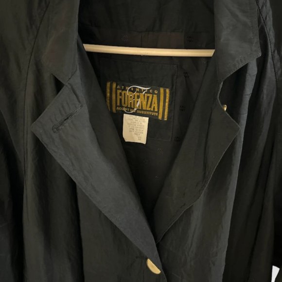Vintage Forenza Black Rain Jacket Overcoat Size 12 - Picture 6 of 7